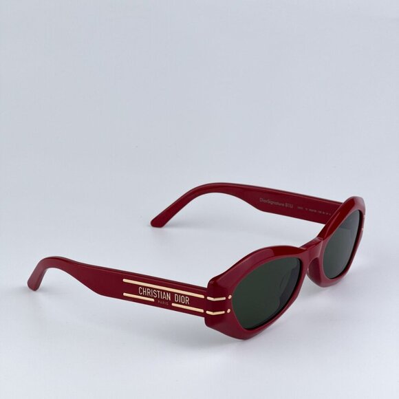 Dior DIORSIGNATURE B1U 35C0 BRAND NEW Sunglasses Shiny Red Green Women Butterfly main image 4